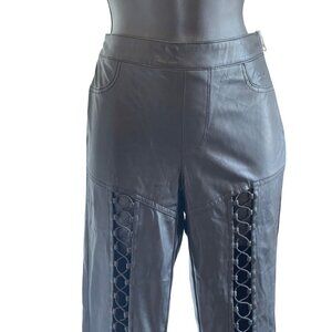 Nasty Gal womens faux leather leggings XS  cut out style  legs